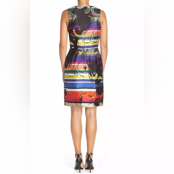 TRINA TURK 'Kudson' Multi Color Paisley Sleeveless Sheath Silk Blend Dress- 2 - Picture 3 of 9